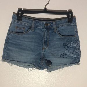 Universal Threads embroidered flower jean shorts